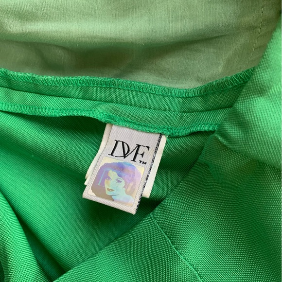 Diane Von Furstenberg Bermuda Shorts Kelly Green Silk - Vintage, Gisi Sz 8 - Picture 11 of 13